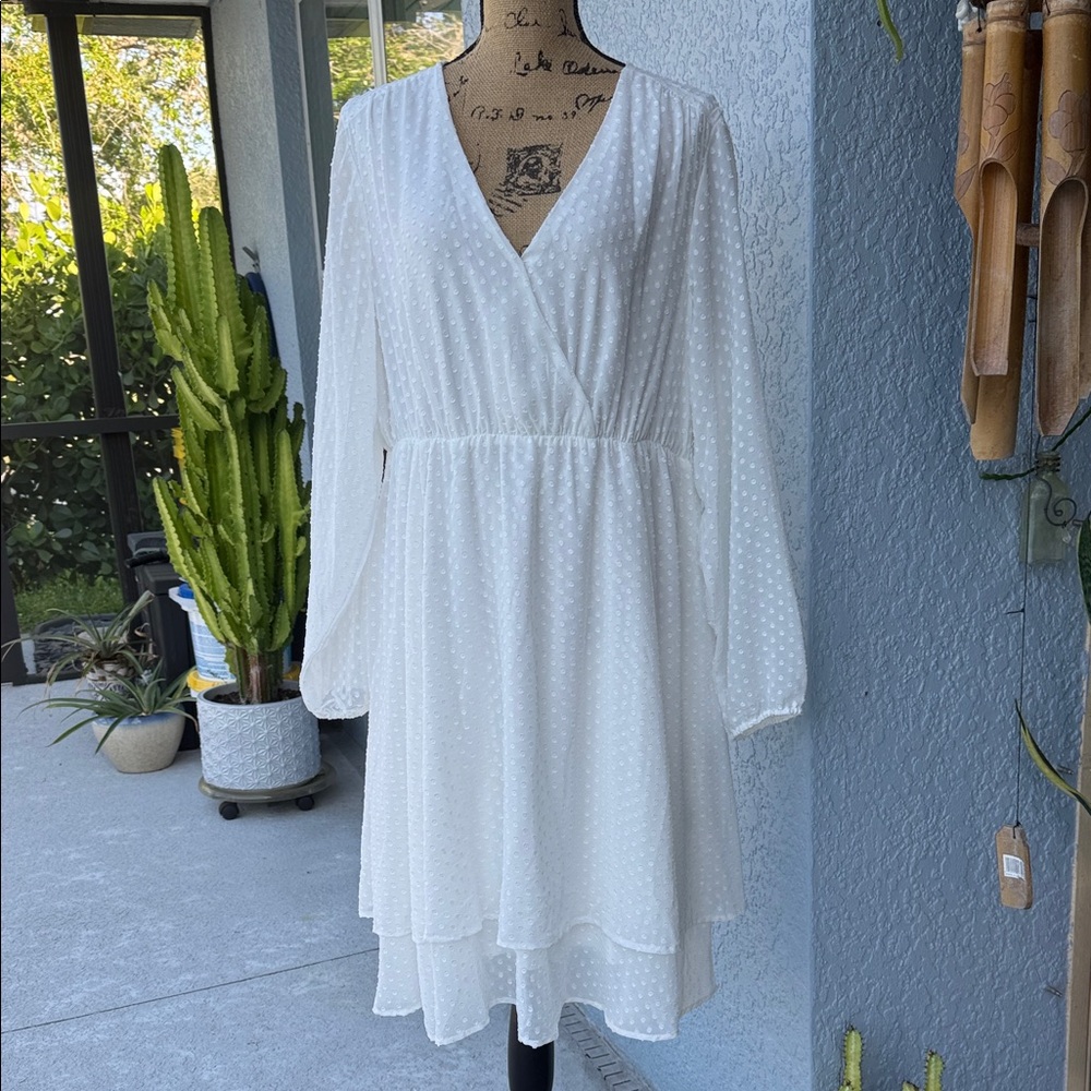 Torrid size 2  White Swiss Dot Sheer Blouse